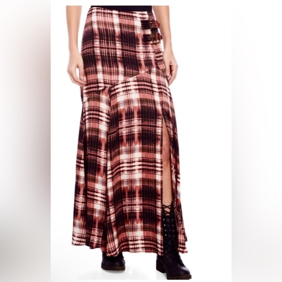FREE PEOPLE plaid Maxi Skirt - Picture 2 of 5